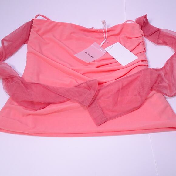 Helmut Lang Women's Sheer Sleeveless Tube Top Coral S NWT 295.00 - Picture 5 of 8